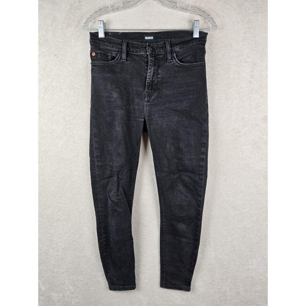 Hudson Women's Blair Super Skinny High Rise Black Denim Jeans Size 27